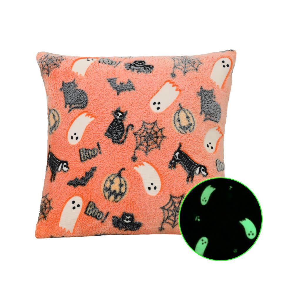 Halloween Flannel Luminous Throw Pillow - B - Pillowcase with Core - 18" x 18" - image 8