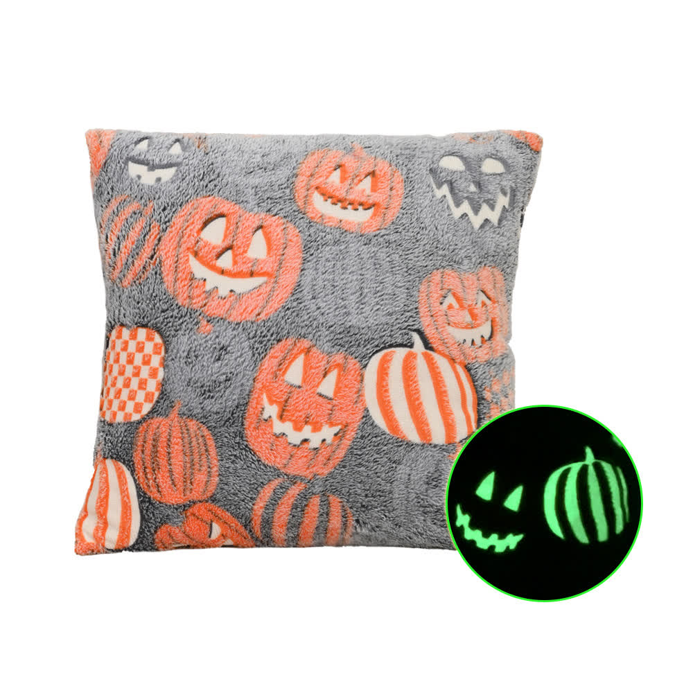 Halloween Flannel Luminous Throw Pillow - C - Pillowcase with Core - 18" x 18" - image 9