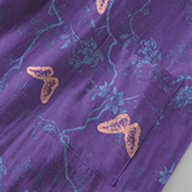 Butterfly Cotton Gauze Kimono Robe - image 6