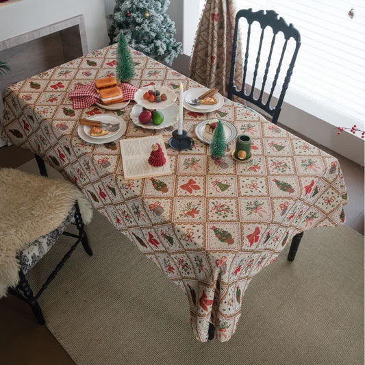 Christmas Tree & Bow Print Holiday Tablecloth - image 2