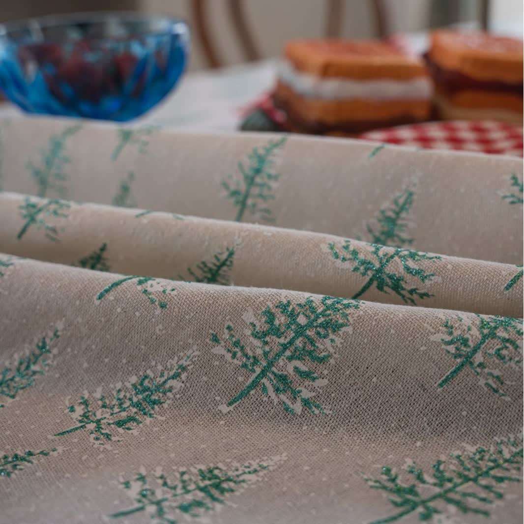 Green Fir Tree Print Tablecloth - image 3