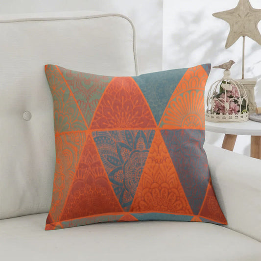 Triangle Pattern Cotton Jacquard Square Pillowcases(2PCS) - image 2