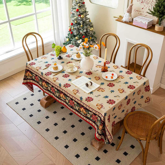 Christmas Bell Floral Jacquard Tablecloth - image 2