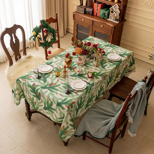Christmas Pine Cone Print Tablecloth - image 2