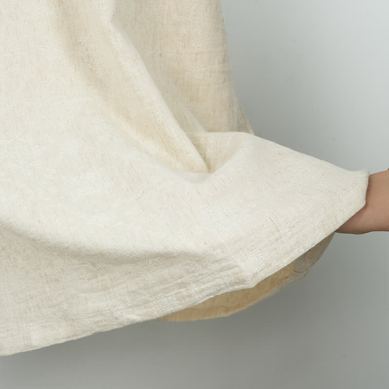 Beige Ruffle Cotton Short Sleeve Nightdress - image 6