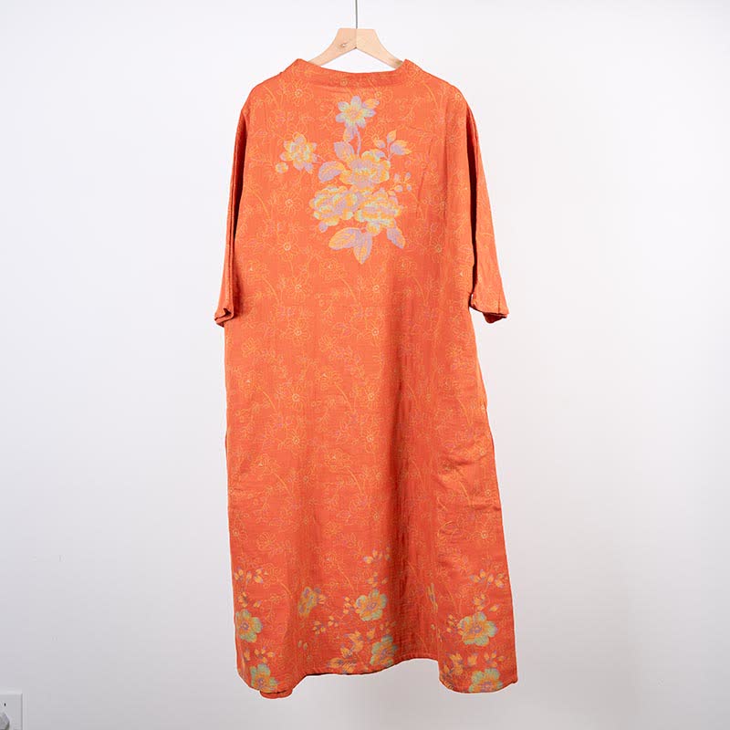 Vintage Peach Blossom Cotton Gauze Nightdress - image 5