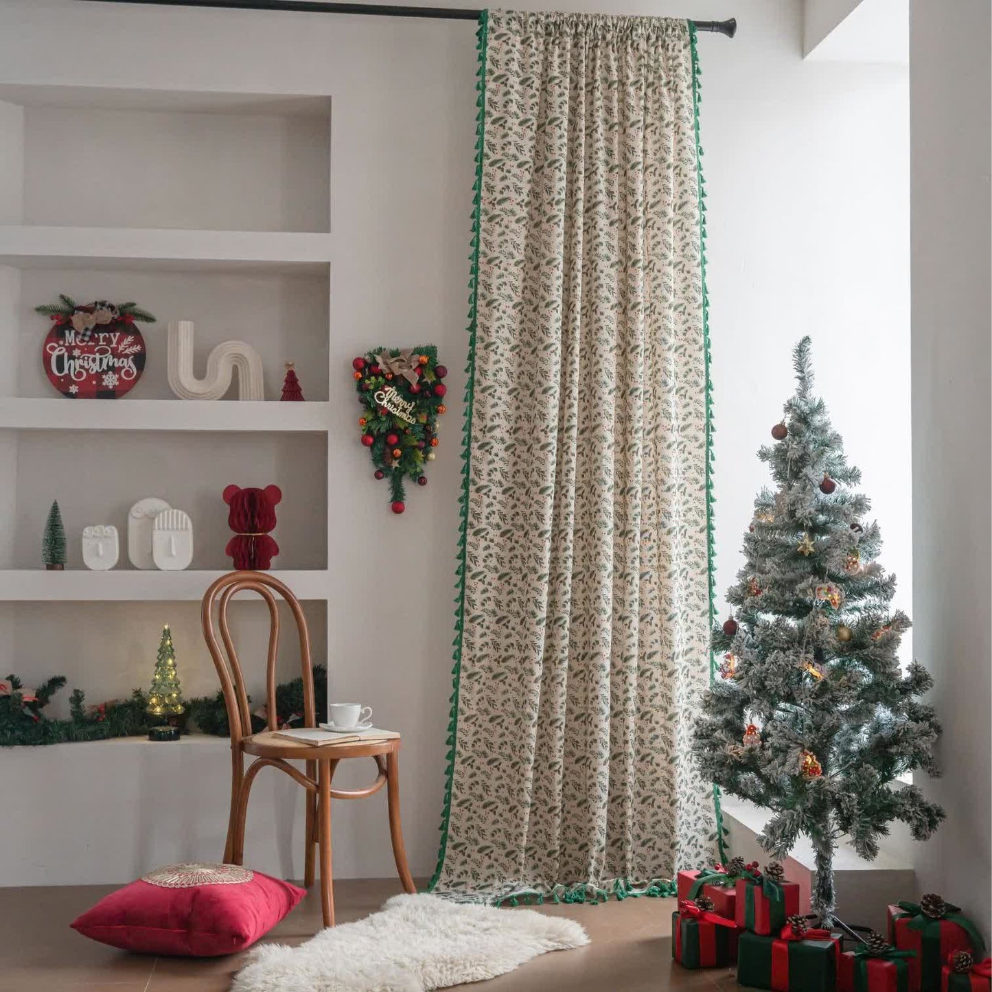 Pine Needle Berry Light Filtering Curtain - image 3