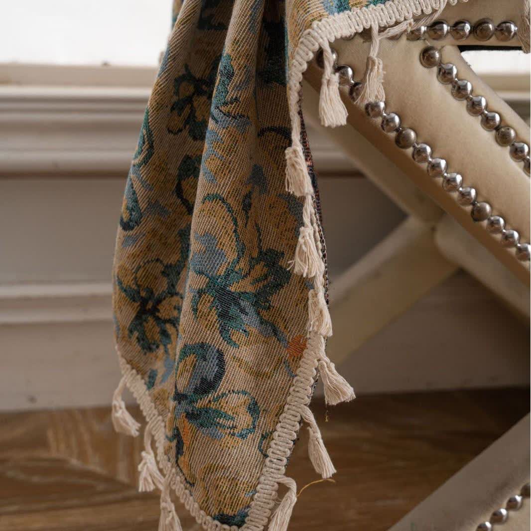 Rustic Blue Floral Light Filtering Curtain - image 6