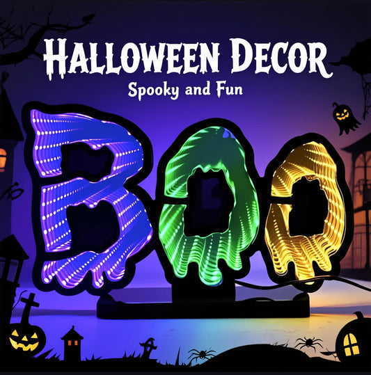 3D "BOO" Infinity Lights Home Decoration - image 2