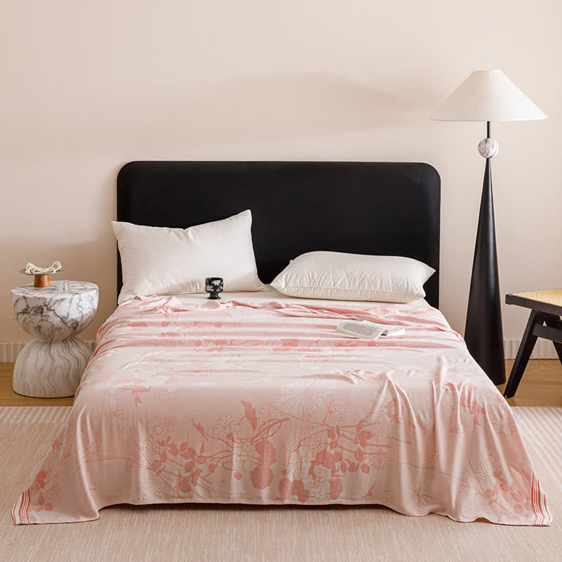 Rustic Floral Print Cooling Sheet Bedspread - Pink - Queen - image 1