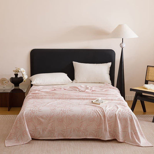 Bamboo Print Cooling Sheet Bedspread - Pink - Queen - image 1