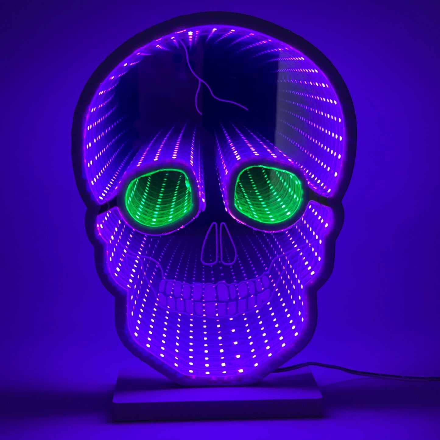 Halloween Skull Infinity Lights with Stand - 2PCS - 2"W x 6"L x 9"H - image 6