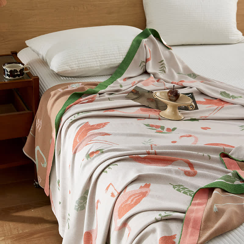 Flamingo Print Cooling Sheet Bedspread - image 2