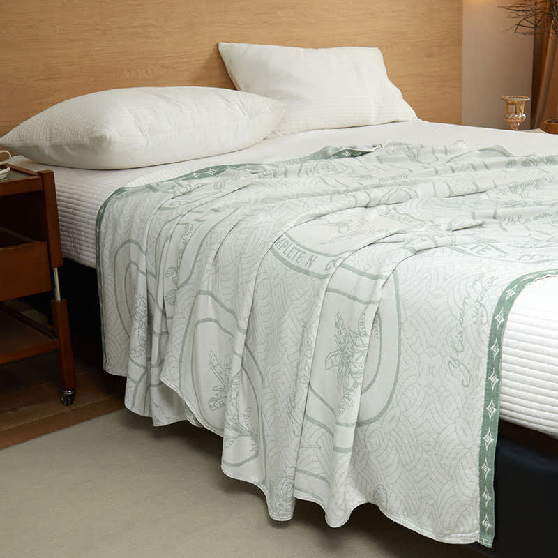 Elegant Floral Cooling Sheet Bedspread - Green - Queen - image 3