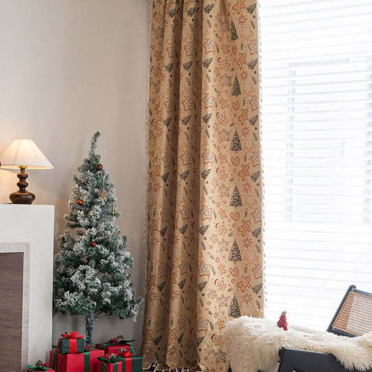 Christmas Gingerbread Man Holiday Curtain - image 2