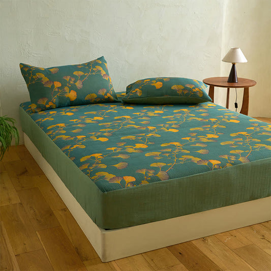 Large Ginkgo Leaf Cotton Fitted Sheet - image 2