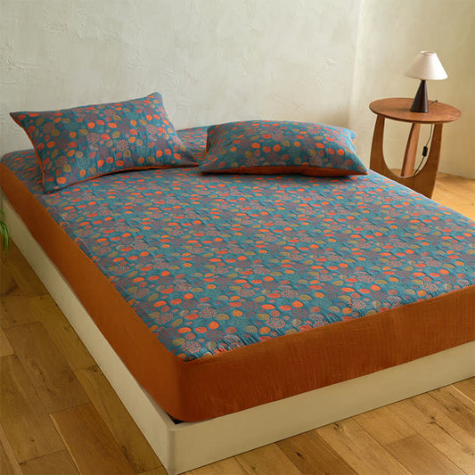 Leaf Print Cotton Gauze  Fitted Sheet - image 2