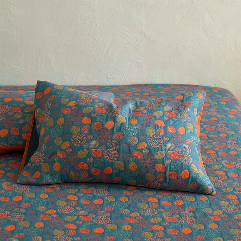 Leaf Print Cotton Gauze Fitted Sheet - image 5