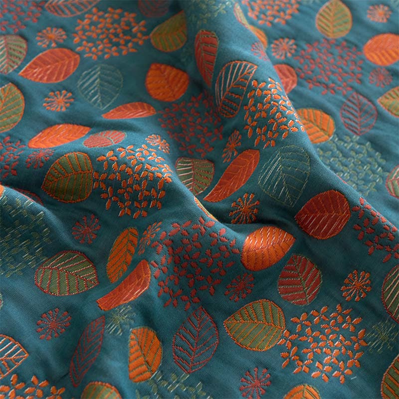 Leaf Print Cotton Gauze Fitted Sheet - image 7