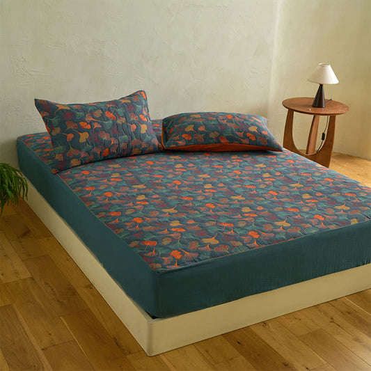 Ginkgo Natural Cotton Gauze Fitted Sheet - image 2