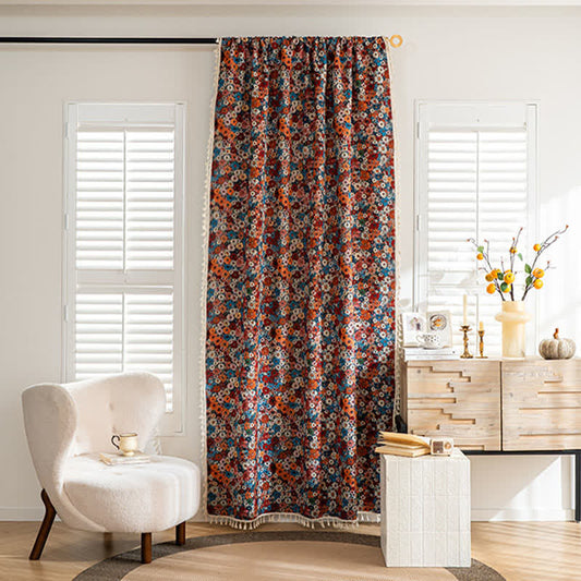 Colorful Daisy Jacquard Tassel Curtain - image 2
