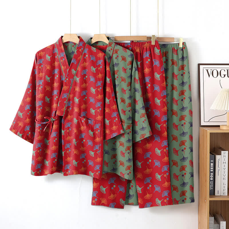 Ginkgo Organic Cotton Kimono Loungewear Set - image 4