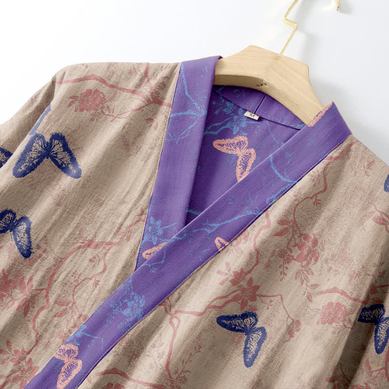 Butterfly Cotton Gauze Kimono Robe - image 10