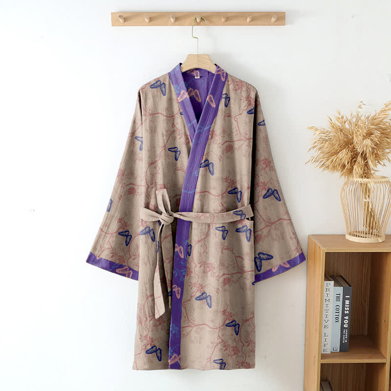 Butterfly Cotton Gauze Kimono Robe - image 8