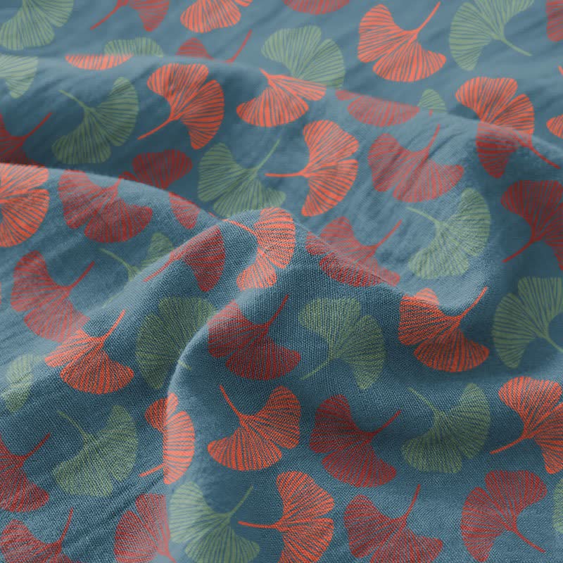 Ginkgo Biloba Cotton Gauze Japanese Robe - image 4