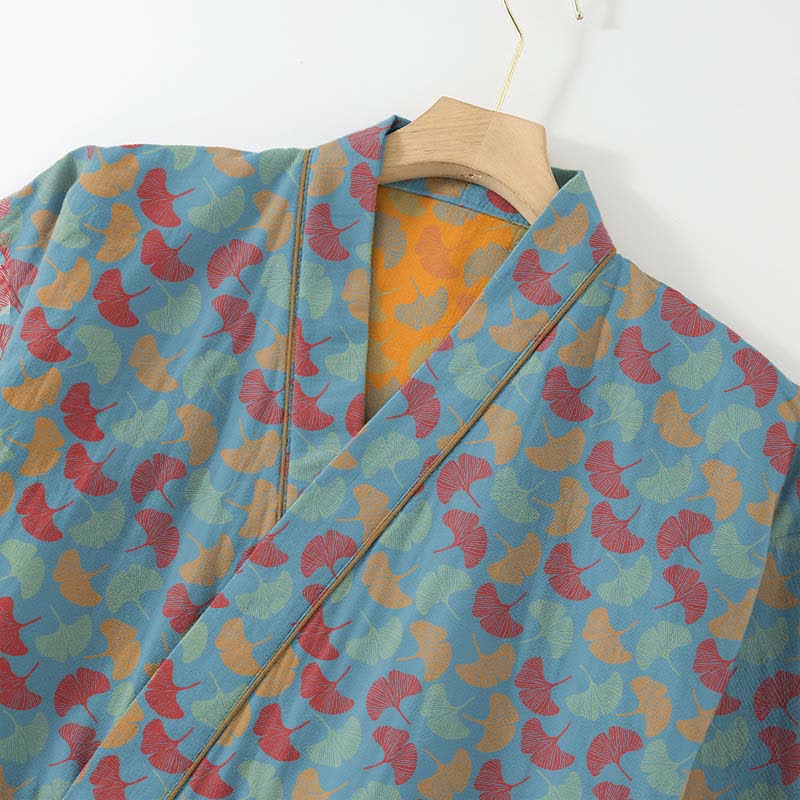 Ginkgo Leaf Cotton Kimono Loungewear Set - image 3