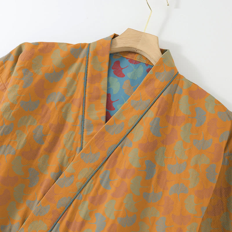 Ginkgo Leaf Cotton Kimono Loungewear Set - image 6