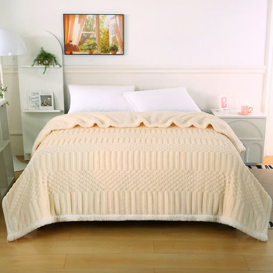 Solid Color Textured Fleece Throw Blanket - image 0