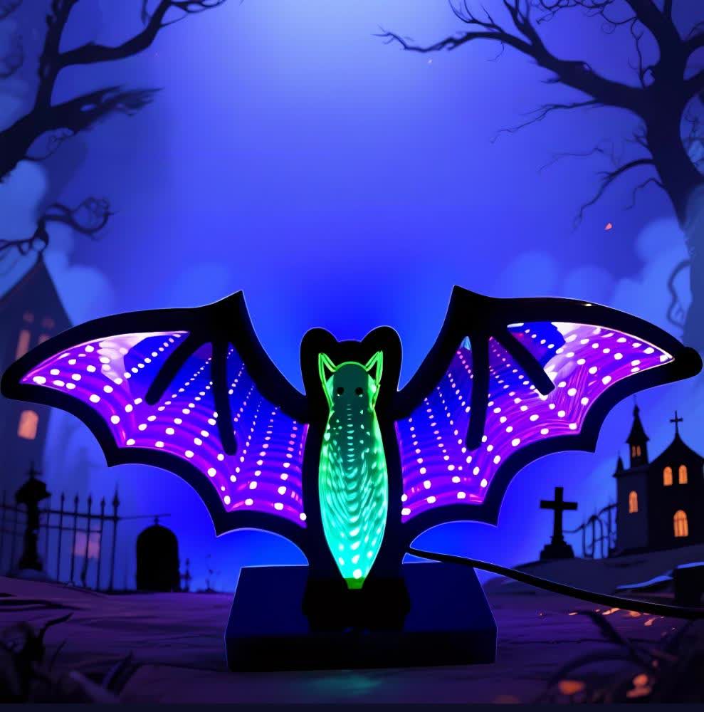 Halloween 3D Bat Infinity Lights - image 1