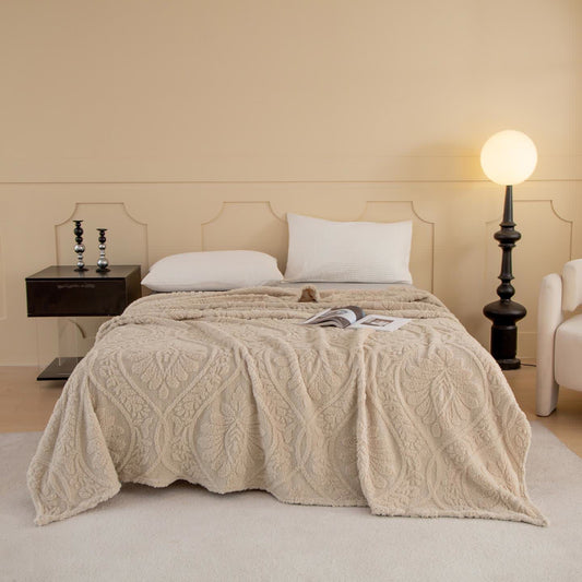 Vintage Floral Jacquard Throw Blanket - image 1