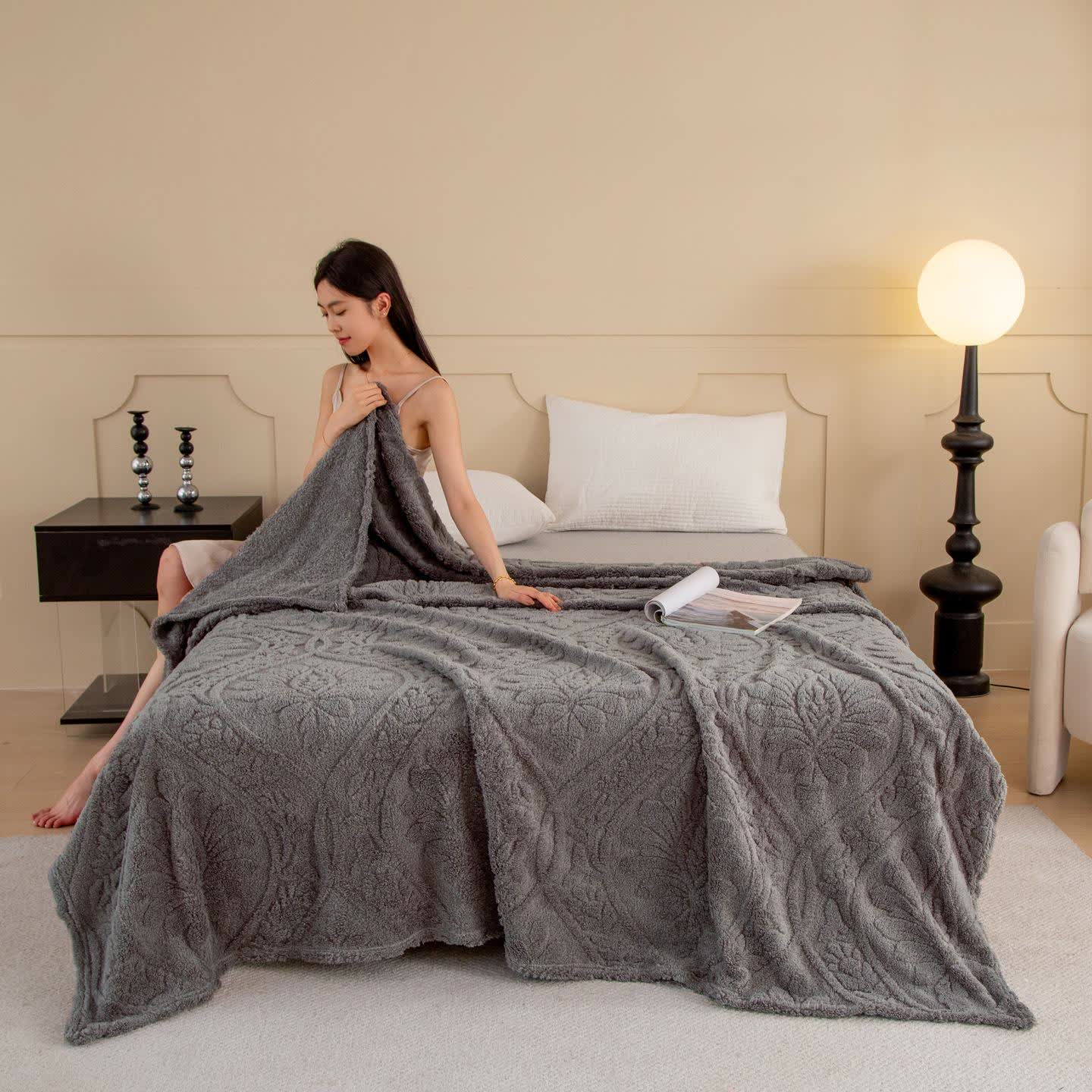 Vintage Floral Jacquard Throw Blanket - image 17