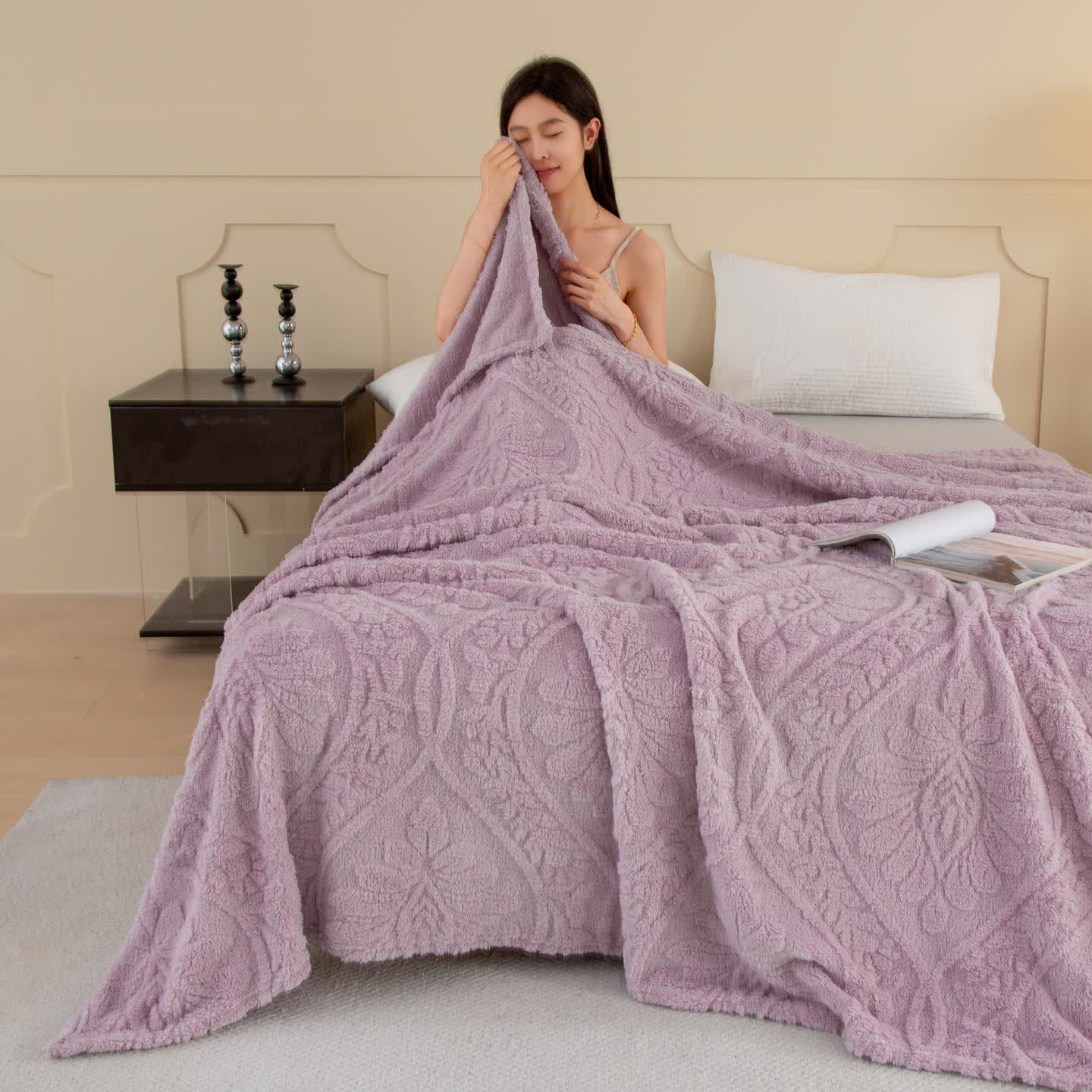 Vintage Floral Jacquard Throw Blanket - image 15