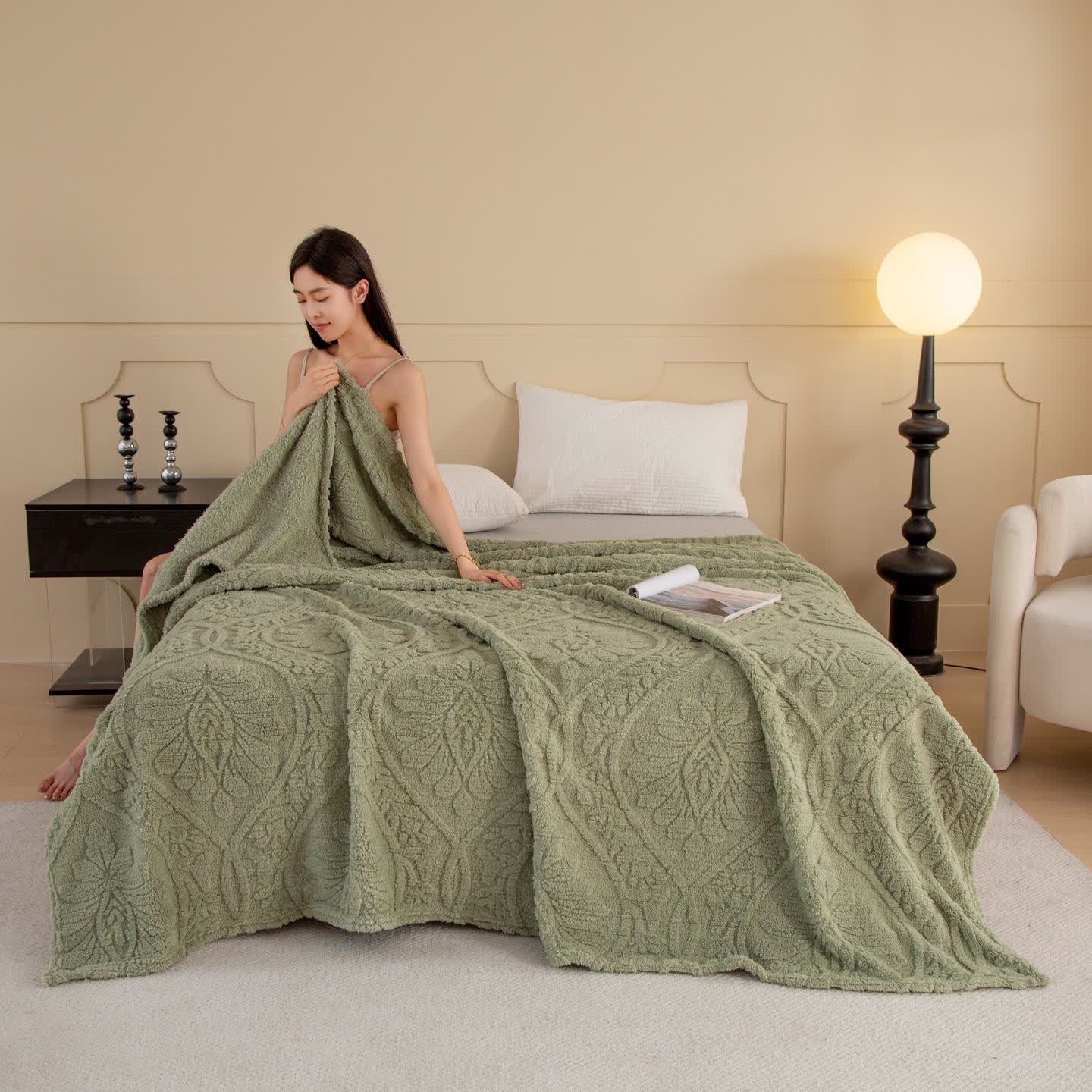 Vintage Floral Jacquard Throw Blanket - image 26