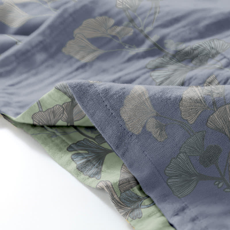 Ginkgo Leaf Organic Cotton Kimono Loungewear - image 11