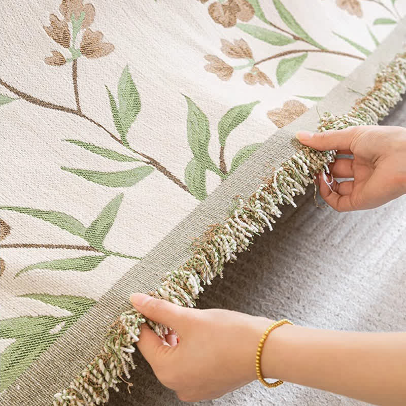 Gesang Flower Tassel Sofa Throw Blanket - image 4