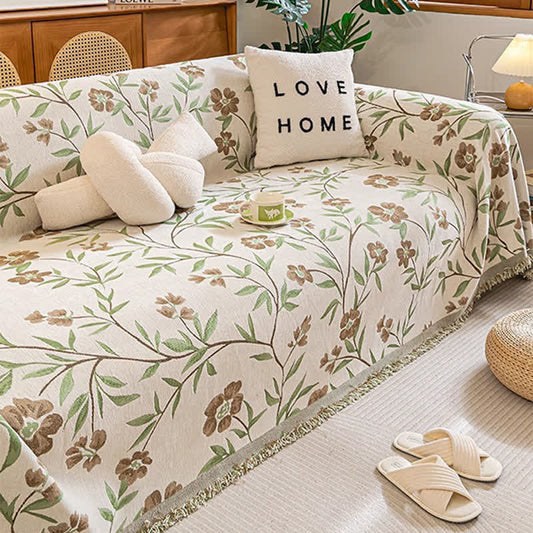 Gesang Flower Tassel Sofa Throw Blanket - image 2