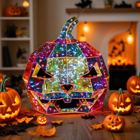 Ghost Face Pumpkin Infinity Lights Decoration - image 1