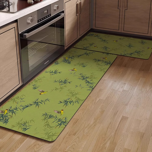 Bamboo Bird Water-absorbent Kitchen Entryway Rug - 19" x 31"+19" x 63" - image 1