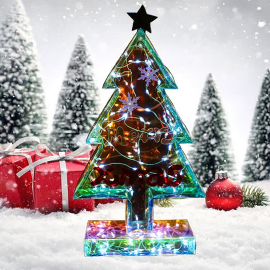 3D Christmas Tree Infinity Lights Decoration - 3PCS - 2.36"W x 7.08"L x 13.19"H - image 2