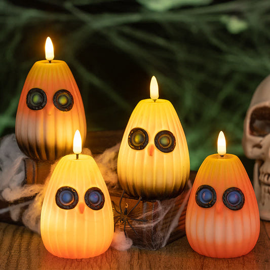Halloween Owl Night Light Decoration - 1x A+ 1x B+ 1x C+1x D - 4PCS - 2.83"W x 2.83"L x 3.82"H - image 1