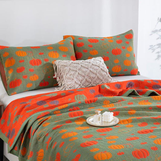 Pumpkin Organic Cotton Sheet Bedspread - image 1