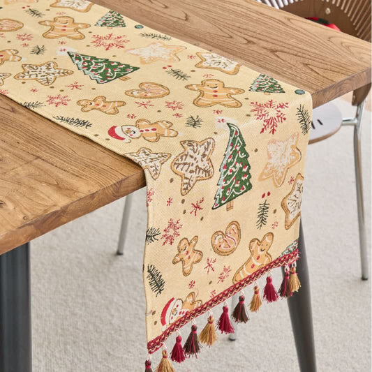 Christmas Gingerbread Man Jacquard Table Runner - 13" x 108" - image 0