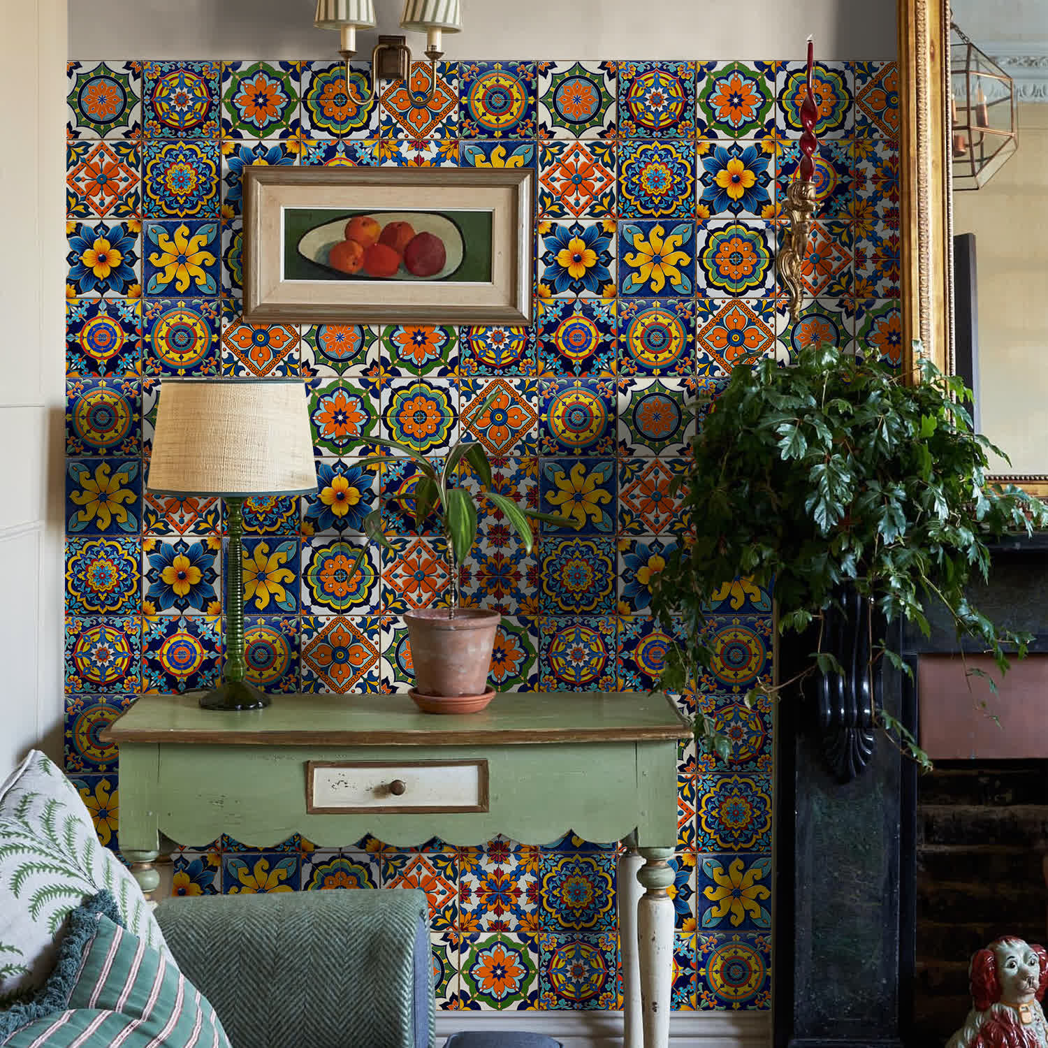 PET Foam Colorful Talavera Tile Wall Decals - image 2