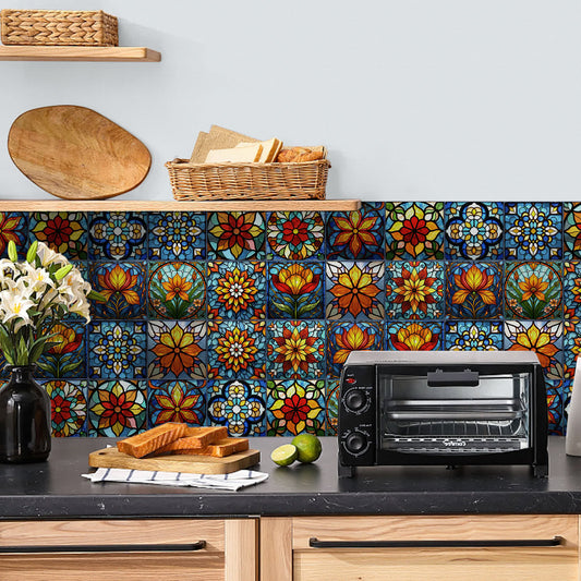 Boho Style Floral PET Foam Tile Wall Decals - image 1