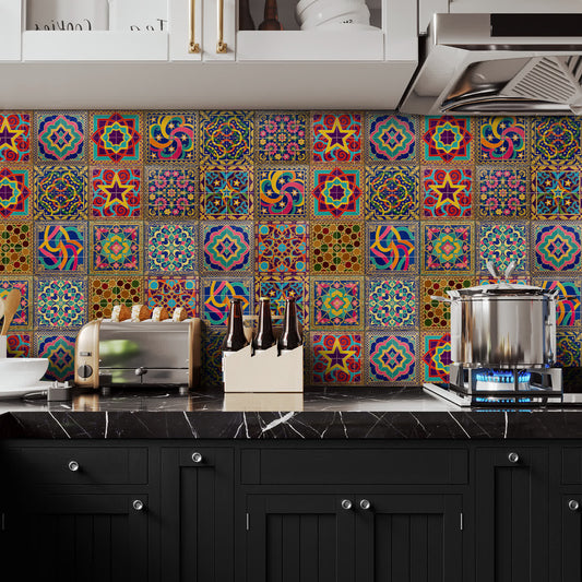Peel & Stick Boho Waterproof Tile Wall Decals - image 1