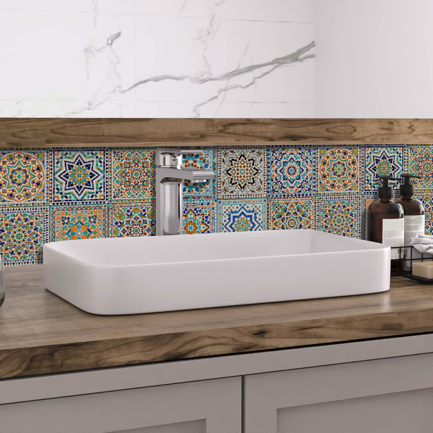 PET Foam Moroccan Mosaic Tile Wall Decals - image 3